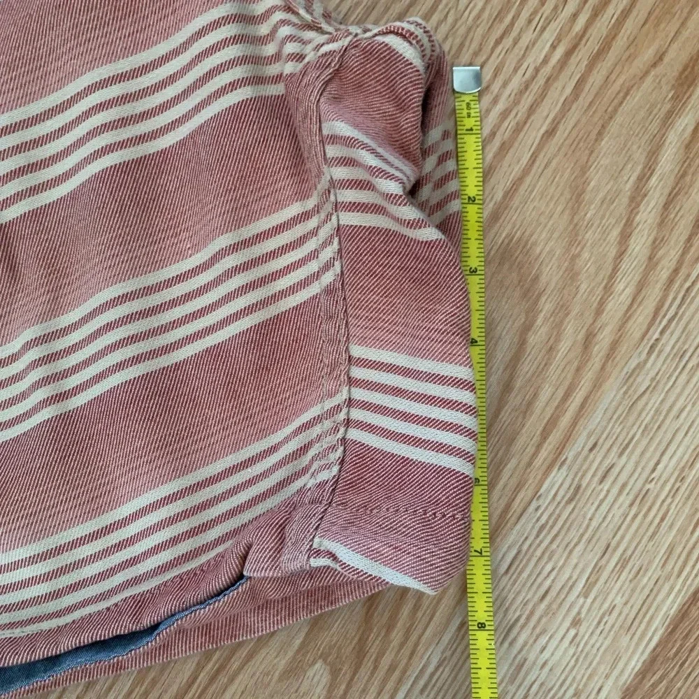 Lucky Brand Baja Henley Red Striped Bermuda Shorts Size 38